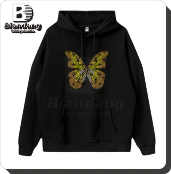 Shiny Butterfly Rhinestone Transfer for T Shirt Bling Rhinestone Design Rhinestone Iron on Bow Design Motif for Decoration