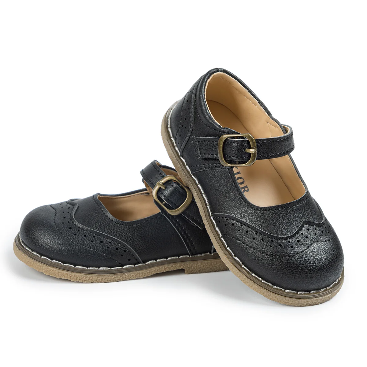 New Products Princess Wedding Black School Shoes Rubber Sole Non-Slip Pu Leather Kids Dress Shoes