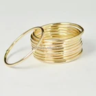 Ring Skinny Gold Plated 925 Silver Sterling Thin Round Gold Stackable Ring