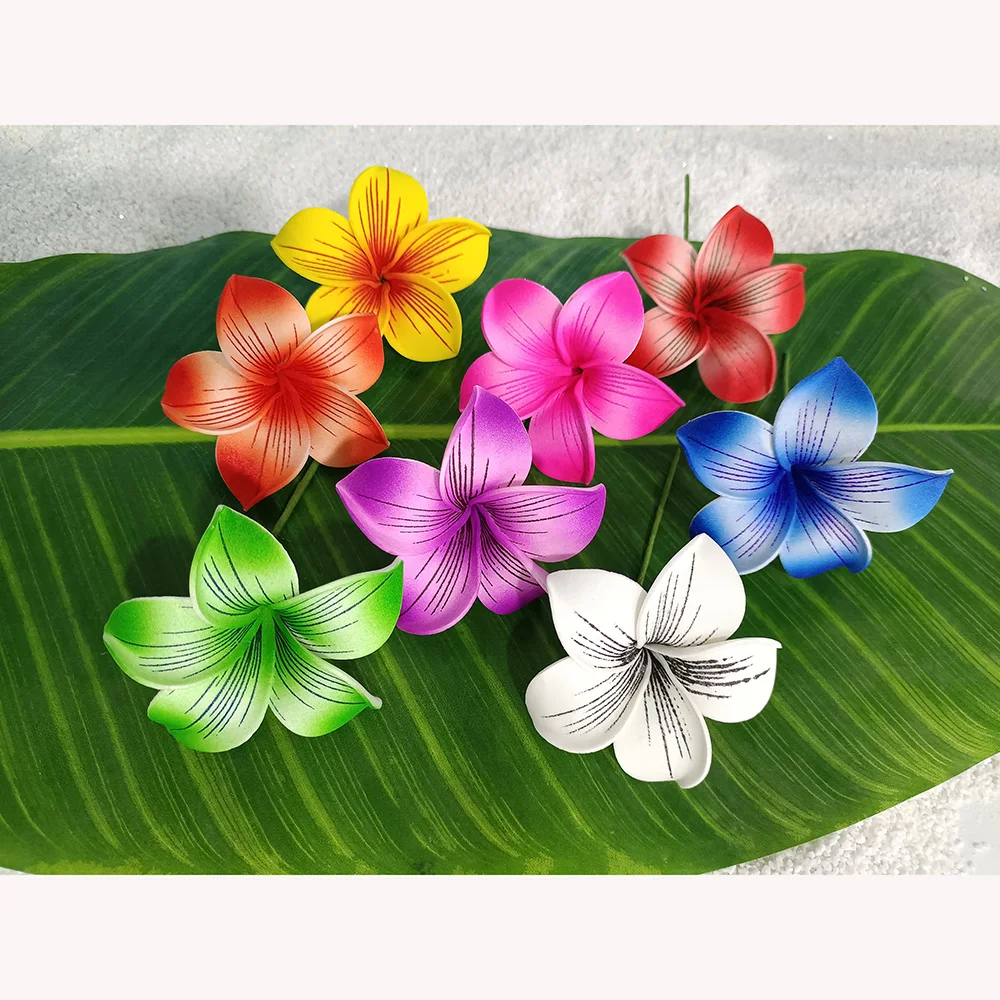 Foam Tiare Hair Pick F1191 7 Colors 8CM EVA Artificial Hawaii Dance Party Decorative Flower Women Accessories