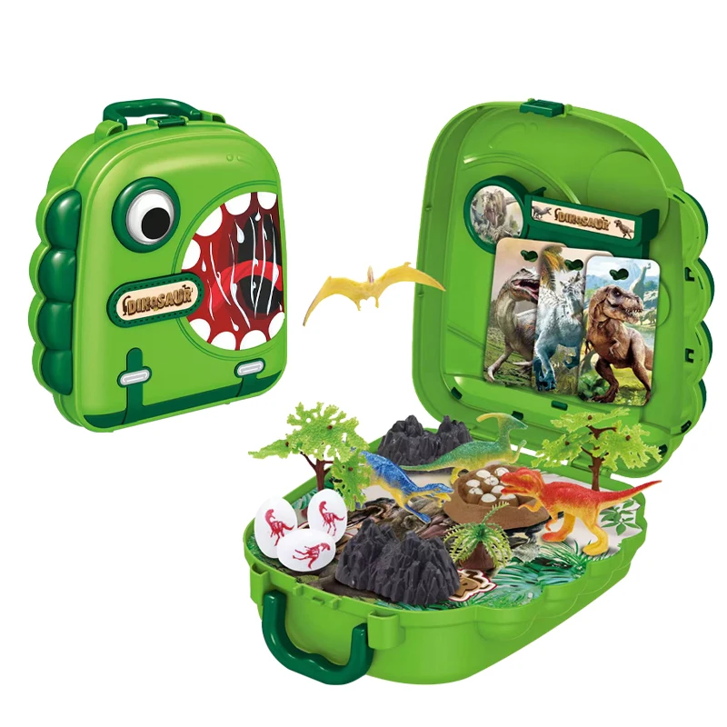 3d dinosaur adventure game custom toy jurassic world animals pvc with backpack