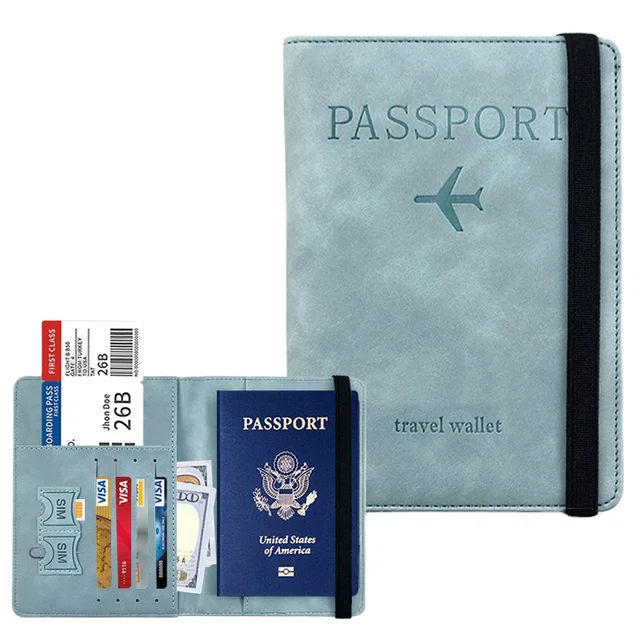 RFID Protection Travel Wallet For Trip Multi-function PU Leather Passport Covers Large Capacity PU Passport Holders Custom Logo