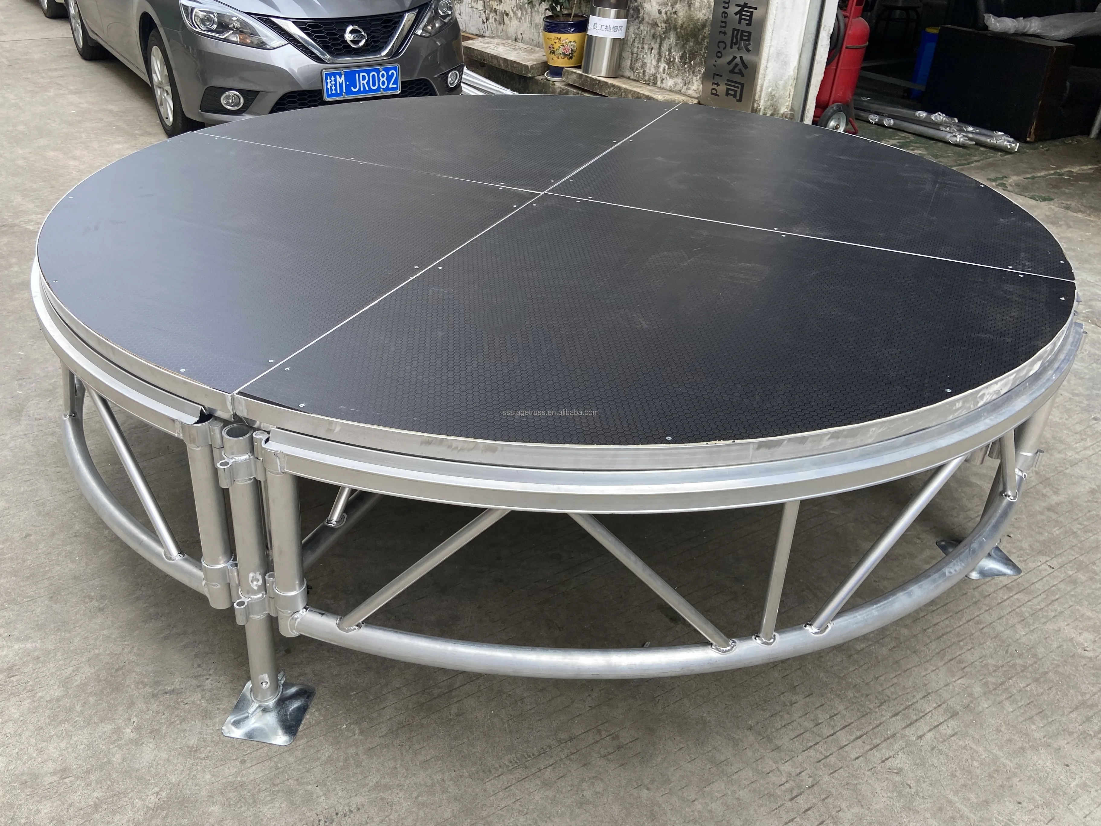 product aluminum  assembly stage round shape stage platform adjustable feet stage lighting equiment for concert wedding-2