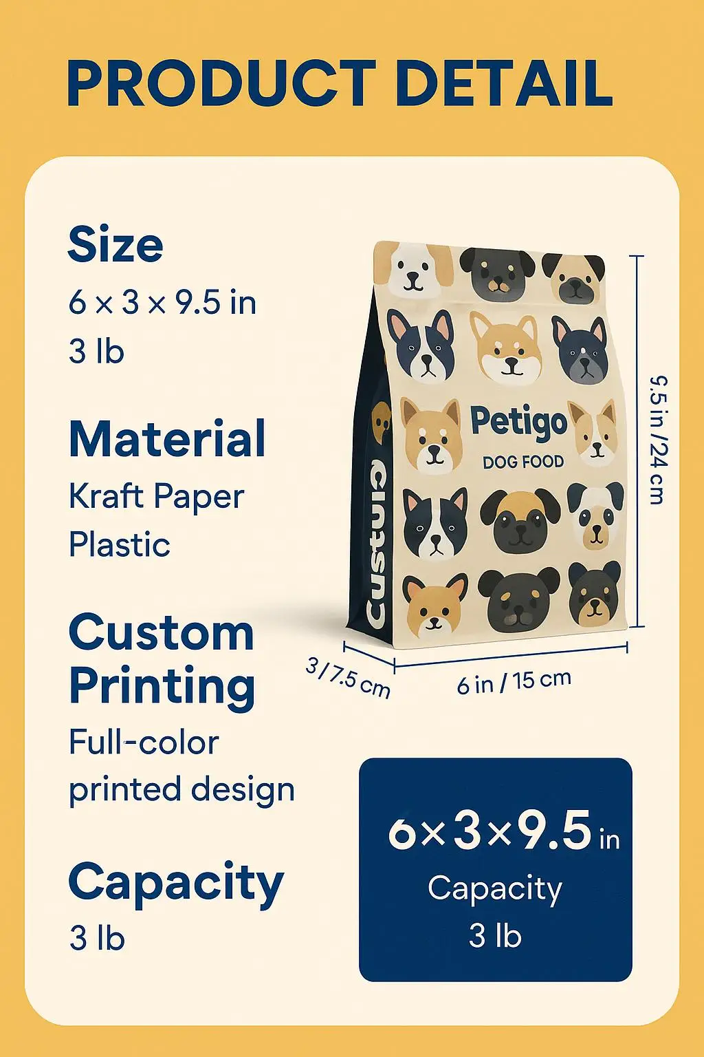 Custom Printed Flat Bottom Pouch for Dry Dog and Cat Food - detail 7