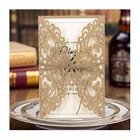 Wedding Laser Cut Wedding Invitation Card Hot Sale Customized Color Luxury Laser Cut Kraft Paper Wedding Invitation Card