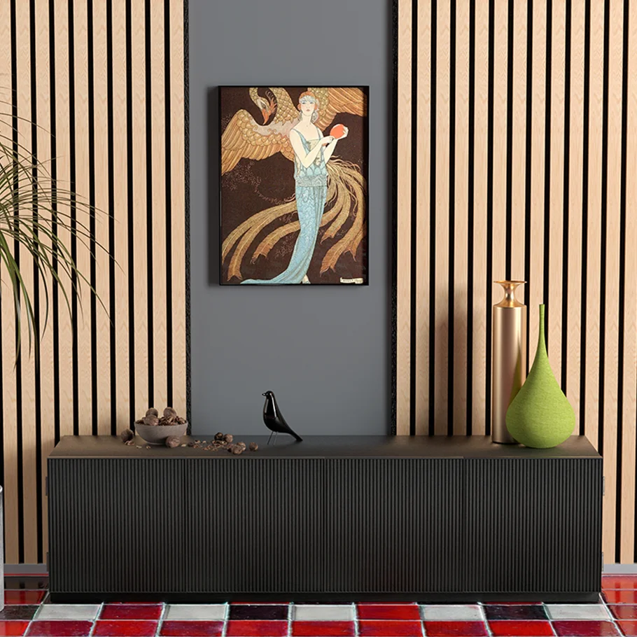 Good Quality Thickness 12mm Slat Cheap Wooden Black Acoustic Panels For Interior Wall Decor