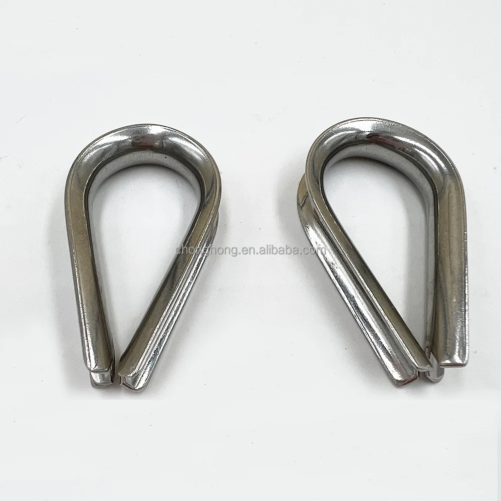 20 Pcs Stainless Steel Wire Cable Rope Thimbles for 2mm Cable Marine Boat 