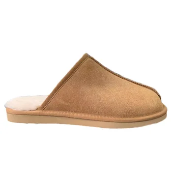 Soft and lightweight winter home sheepskin wool slippers can be customized