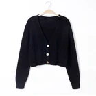China Cardigan China Clothing Factories Korean Style Jacquard Long Sleeve Women Cardigan Knit Sweater