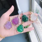 Pendants Jade 18k Gold Plated Buddha Pendants Cubic Zircon Jewelry Jade Gold Plated Necklace