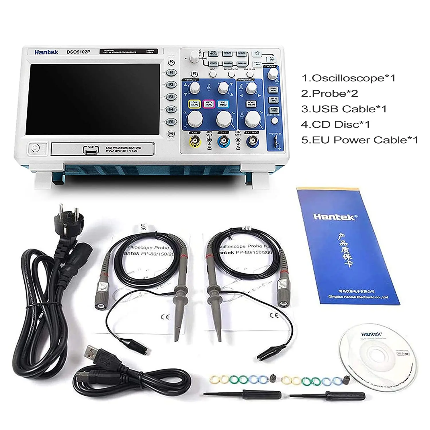 Hantek Dso P Digital Storage Oscilloscope Mhz Channels Bench