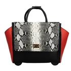 New fashion women's black large foldable leather carry on bag