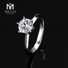 Diamond 18k Messi Jewelry DEF VVS 1 Carat Solitaire Moissanite Diamond 18k Gold Ring For Engagement Women