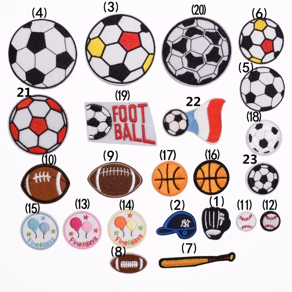 Cartoon Iron On Football Patches Embroidered Soccer Stickers Diy Sport Balls  Appliques For Jeans Clothes Backpack Motif Badge - Buy Cartoon Iron On  Football Patches,Embroidered Soccer Stickers,Diy Sport Balls Sticker  Product on