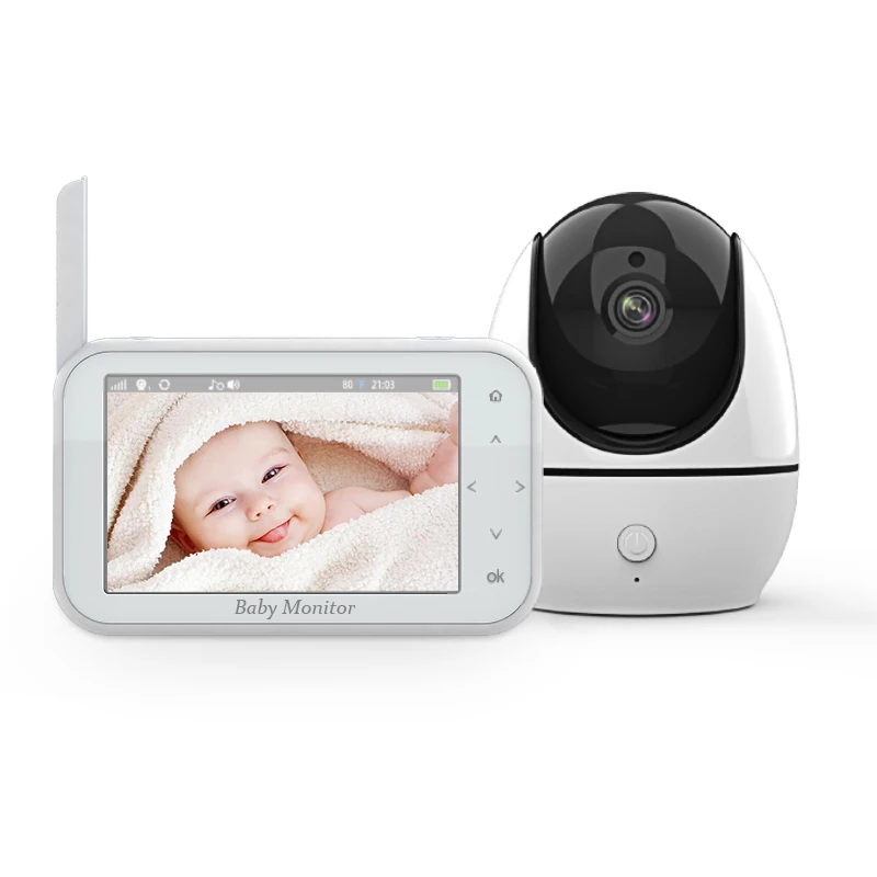 2024 ABM200S Touch Button Baby Monitor 4.3'' LCD  Pan Tilt Zoom Two-way Talk VOX Eco-mode Crying Detection  Smart Baby Monitor