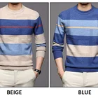 Sweaters For Crewneck Stripe Fashionable Warm Sweaters Loose Fit Baggy Pullover For Men