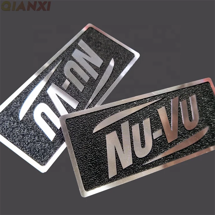 product diamond cut metal nameplate sign aluminum badge machine emblem logo plate-1