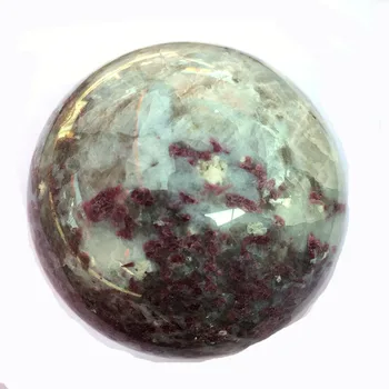 Natural Polished Pink Plum Blossom Tourmaline Rock Crystal Ball Sphere