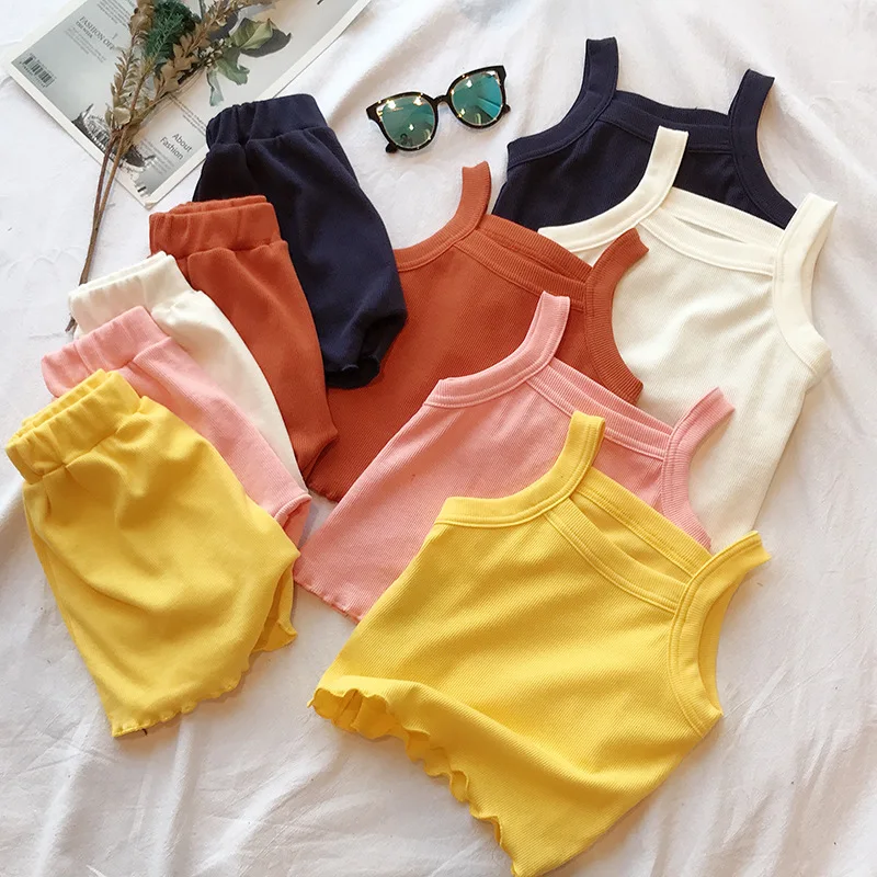 Toddler Baby Girls Summer Clothes Sleeveless Tops and Shorts Set Girls Casual Playwear Outfit Set