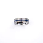 Fashion Blue Line Tungsten 8 Mm Ring Real Tungsten Steel Rings For Men Top Quality Jewelry