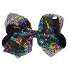 2022 Hot Sale Hair Accessories Sequin Bow With Clip Hair Clip Sequin Fabric Bow