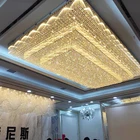 Glass Pendant Square Commercial Chandelier Glass Crystal Custom Big Project Led Pendant Light