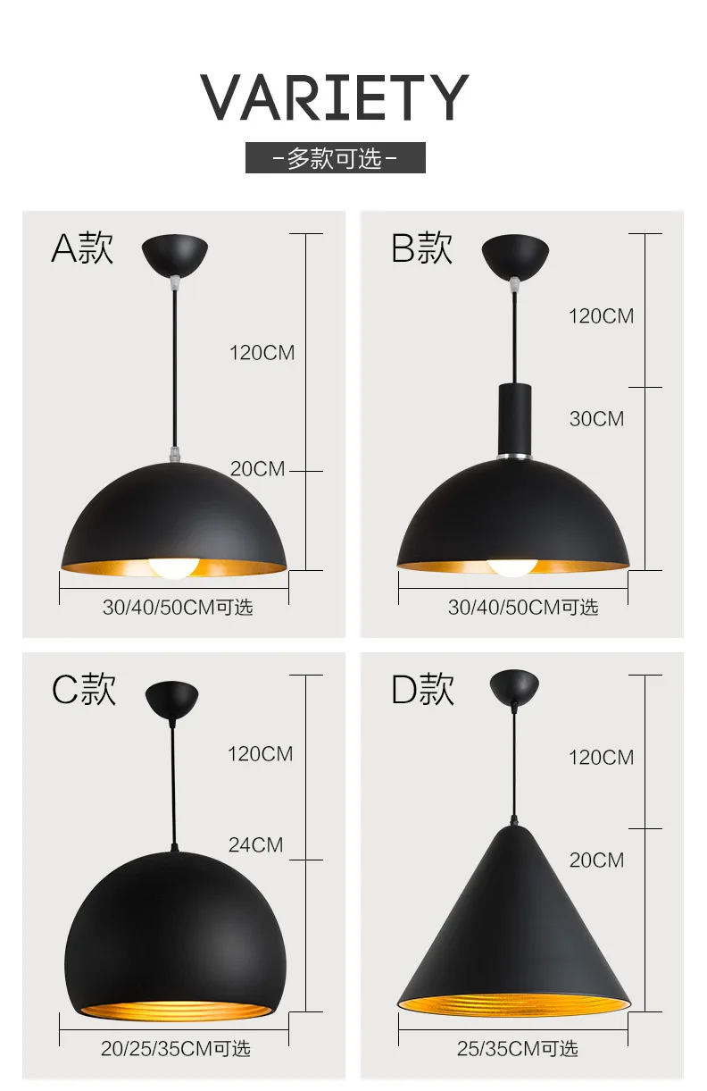 Retro Metal Large Dome Pendant Light  For Cafes Restaurants Hotel