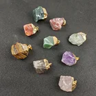 Agate Pendants Cross-border Irregular Jewelry Crystal Agate Ore New Natural Raw Stone Pendants Gold-plated Necklace