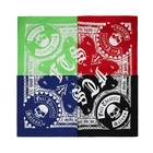 Skull Square Screen Printed Bandana Multicolor Unisex Designer Skull Bandana Square Screen Print Bandana