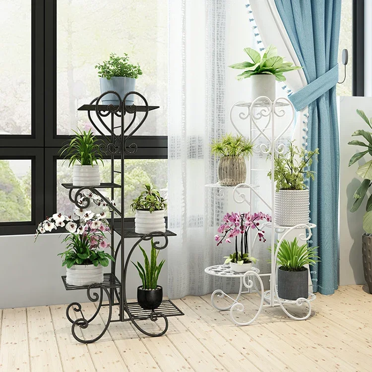 Simple creative shape wrought iron green radish living room indoor balcony plant floor flower stand