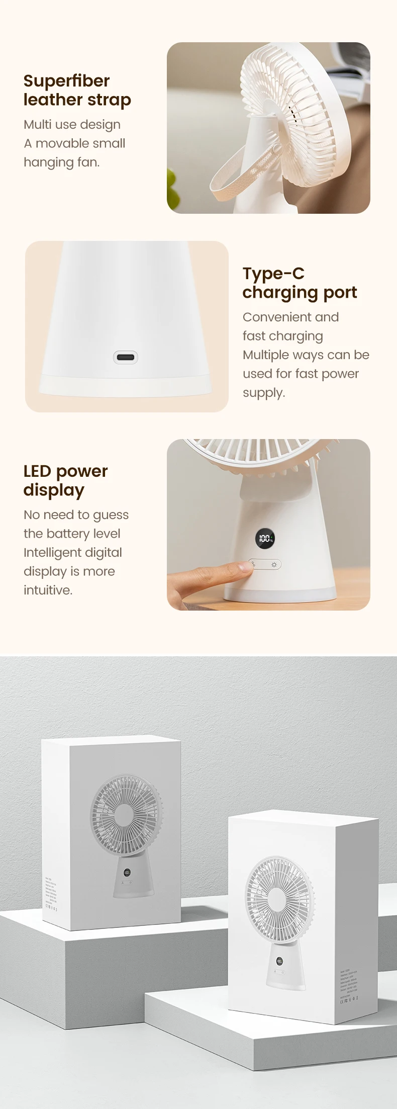 Table Fan, Portable, DC5.0V, Battery - detail 14
