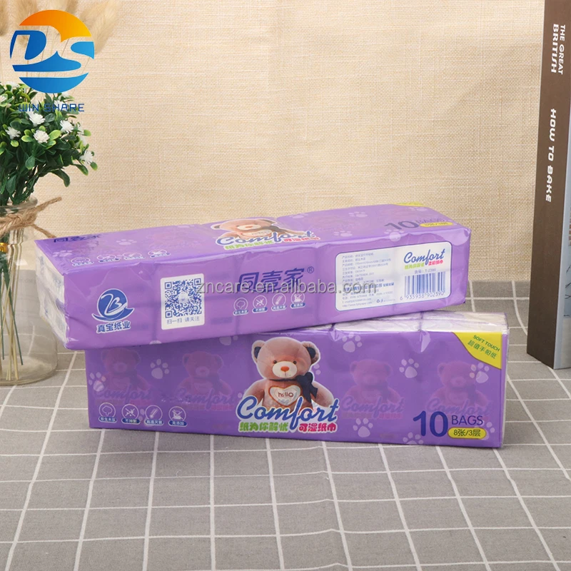 Hot Sale 3 Ply  10 PCS Pack White Virgin Mini Pocket Tissue Paper for Travel or Daily Use High Quality paper napkin