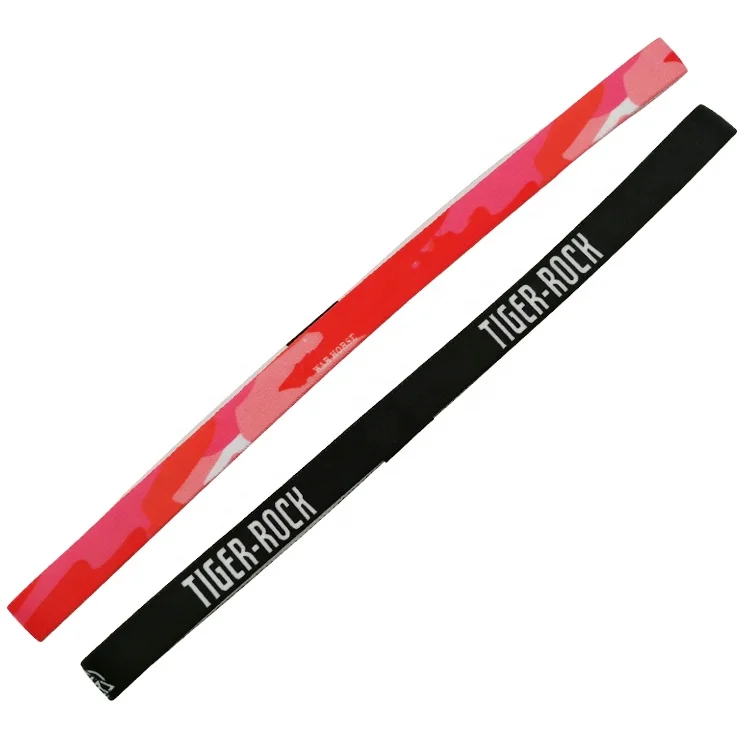 2020 Custom Logo Non-Slip Elastic Thin Red White Black Sports Sweatband Headbands