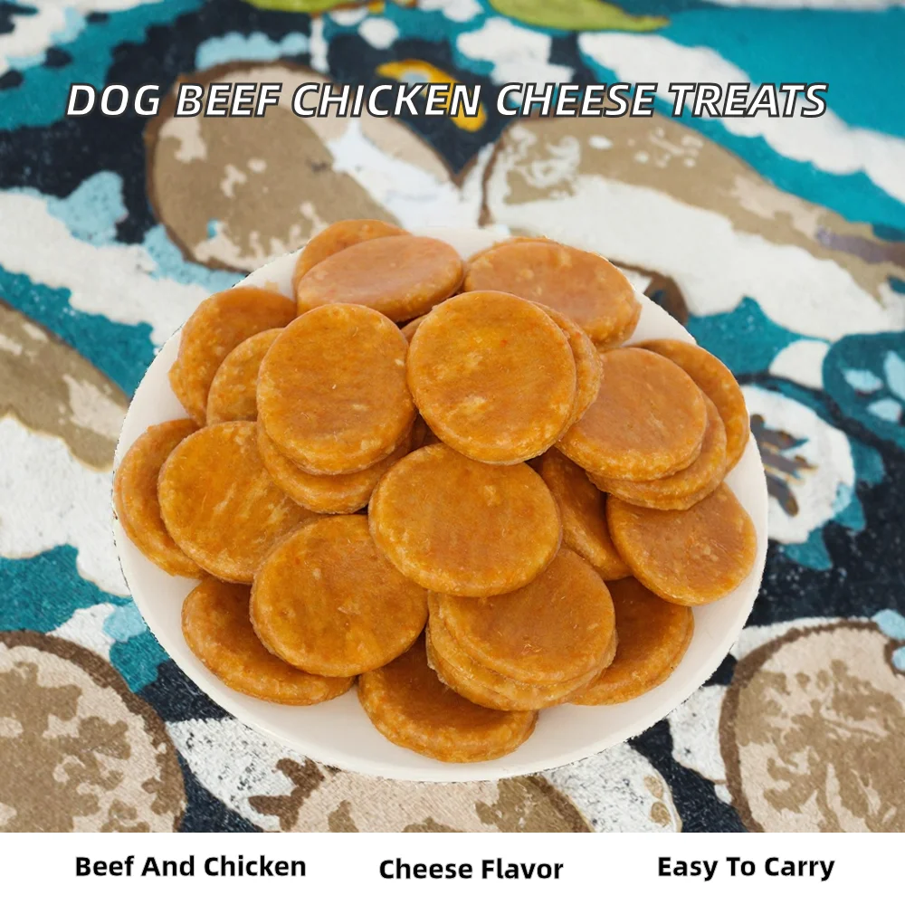 Direct Factory Sale Eco-friendly High-protein Small Packaging Dog Treats Beef Pellet Meat Cube Wafer Vitamins Minerals for Small factory