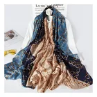 Scarf Wholesale High Quality 100% Natural Silk Screen Printed Scarves Ladies Party Custom Printed Satin Silk Scarf