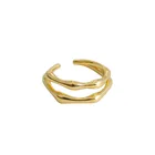 Sterling Ring S925 Sterling Silver Cold Wind Minimalist Wild Irregular Face Female Tail Ring Knuckle Ring