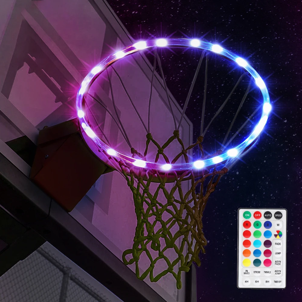 Change LED Basketball Hoop Lights，Remote Control Basketball Rim LED Light 