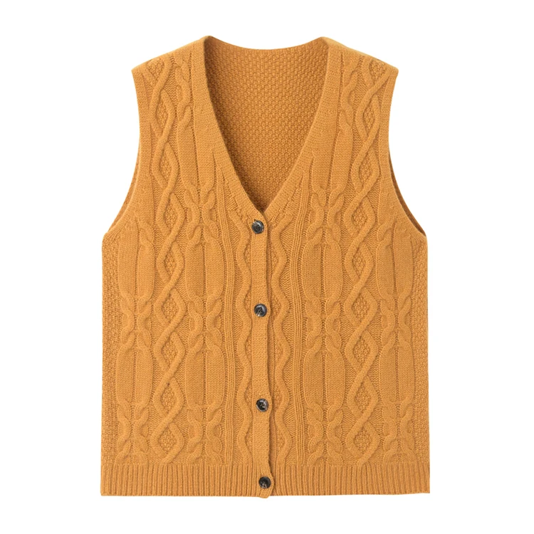 Women's Wool Cashmere Solid Classic Cable Knit V-neck Sleeveless Vest Top  Cardigan Sweater - Buy Women's Wool Cashmere Sweater,Cardigan Sweater,Vest  Top Product on Alibaba.com