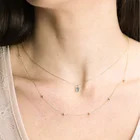 Beads Necklace Bead Minimalist Jewelry Gold Plated 925 Sterling Silver 5 Beads Chain Necklace