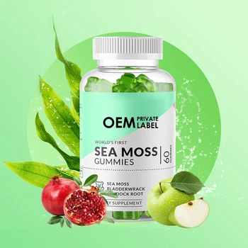Wholesale Private Label Organic Sea Moss Soft Candy Gummy Detox Cleanse Body Improve Immune Energy Seamoss Gummies