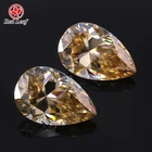 Pear Loose Gemstone Redleaf Jewelry Pear Cut Champagne Color Synthetic Diamonds GRA Moissanite