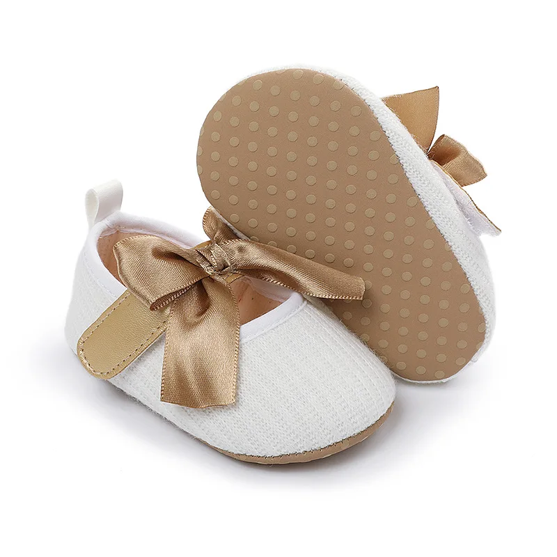 Hot Selling Soft Sole Bow Cotton Baby Newborn Infant Girl Shoes Babies Shoes for Girls manufacture