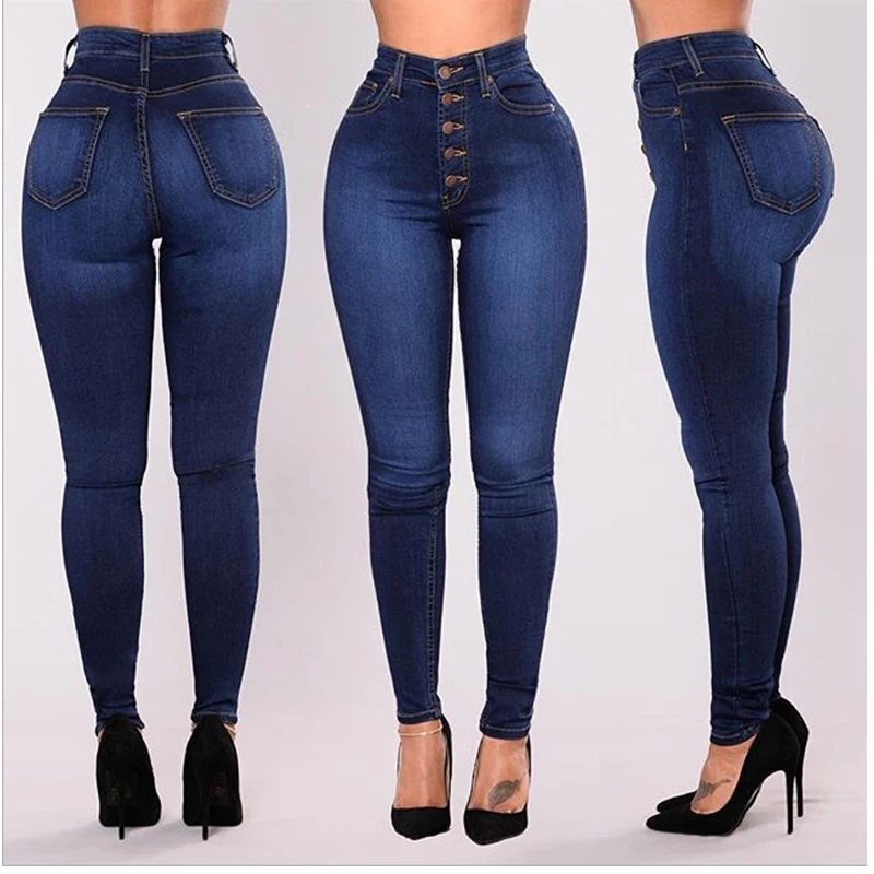 De Talla Grande Slim Mujer Slim Denim Cintura Alta Pantalones Mujer Pantalones Para Mujer - Buy Woman Denim Jeans Pants,Female Jeans Pants,Ladies Jeans Trousers Product on Alibaba.com