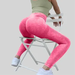 Good Price Seamless Washed Scrubbed Yoga Leggings Pants Sport Femme Butt Lift Leggings Seamless Yoga Pants For Woman