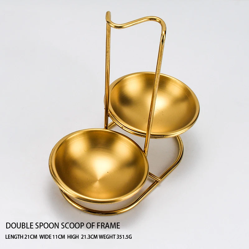 Gold Stainless Steel Cutlery Set Dinnerware Set Spoons Set With Spoon Holder Tongs Bowls