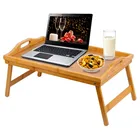 Tray Table Foldable Bamboo Breakfast Serving Tray Bed Table Laptop Bed Tray