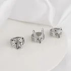 Jeweller Fashion Hip Pop Animal Shaped Fox Leopard Lion Head Deer Antler Jeweller Rings Set
