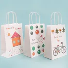 Paper Bag Handle Brown Paper Bag DHG035 Wholesale Carrier Supermarket Retail Kraft Paper Bag With Handle Brown