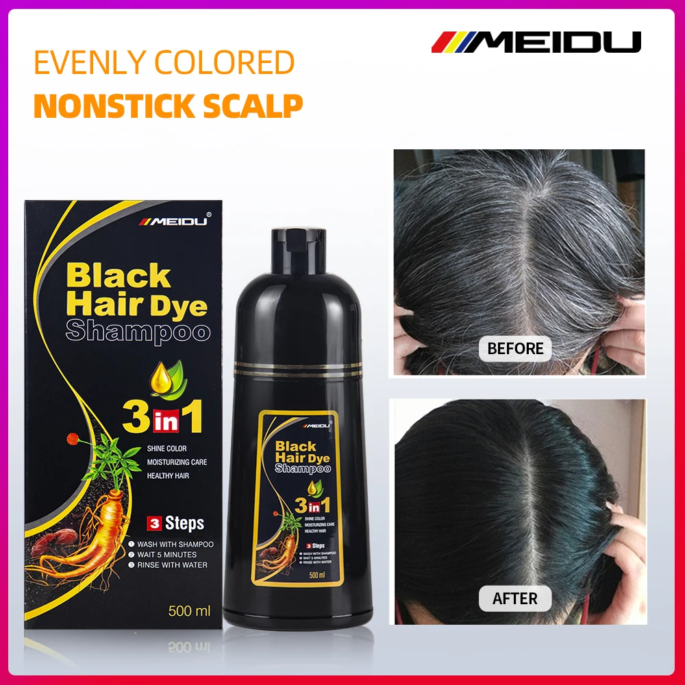 In stock natural herbal black hair shampoo