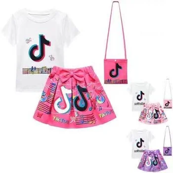 wholesale In Stock Designer Kids Clothing Girls Clothing Tshirt Skirt Sets For Kids